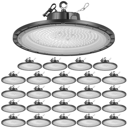 VEVOR 20 Pack LED High Bay Lights, 5000K 150W 21000LM Super Bright UFO LED Warehouse Shop Lights, IP65 Waterproof, 100-277V Wide Voltage for Warehouse Workshop Factory Gym Garage Barn, Black - 5000KHWD20PCLRJ3O001V1 - view 1