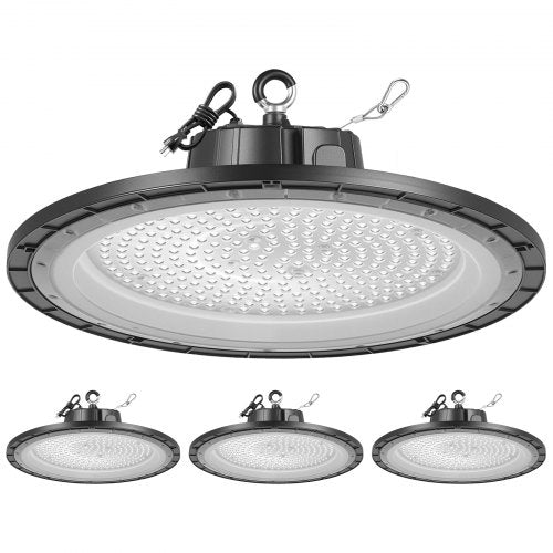 VEVOR 4 Pack LED High Bay Lights, 5000K 250W 36000LM Super Bright UFO LED Warehouse Shop Lights, IP65 Waterproof, 100-277V Wide Voltage for Warehouse Workshop Factory Gym Garage Barn, Black - 5000KHWD4PCSBANMM001V1 - view 2