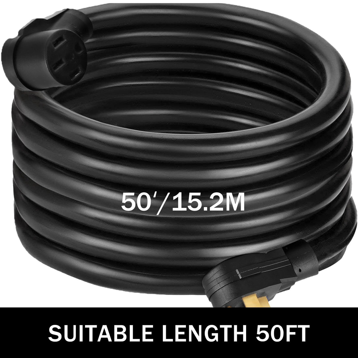 VEVOR RV Power Cord 50Ft 40 Amp RV Extension Cord AWG8 40 amp rv Extension Cord Truck Trailer Motorhome Camper RV Cord Grip Handles Camper Trailer Power Supply Cable - 50CRVDYX000000001V0 - view 2
