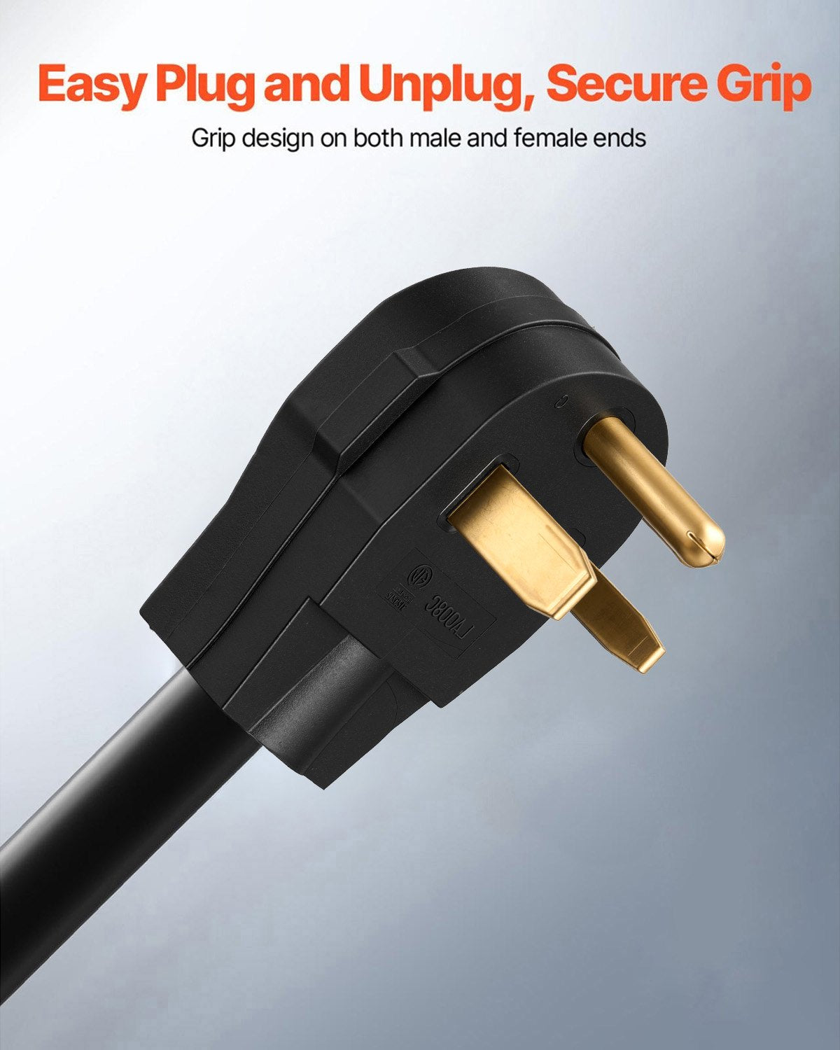 VEVOR Welder Extension Cord, 30 Amp 50 ft, Extension Cord for Portable Welders, NEMA 6-50P, 10/3 AWG, 250V, 7500W Heavy Duty Pure Copper Welder Cable, for Outdoor MIG TIG Plasma, STW Weather-proof - 50FT50ADHJYCX0001V0 - view 7