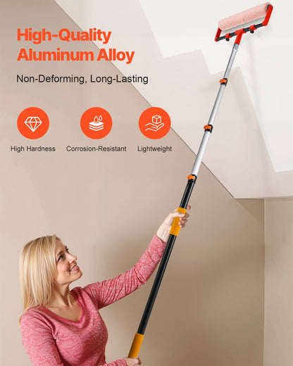 VEVOR Telescopic Extension Pole, 3.8-12 FT Multi-Purpose Extendable Pole, Sturdy Aluminum Alloy Paint Pole Extension with Flip-Lock Design, High Reach Roller Stick for Painting, Dusting and Cleaning - 512YCYZGJS00LBY7J001V0 - view 4