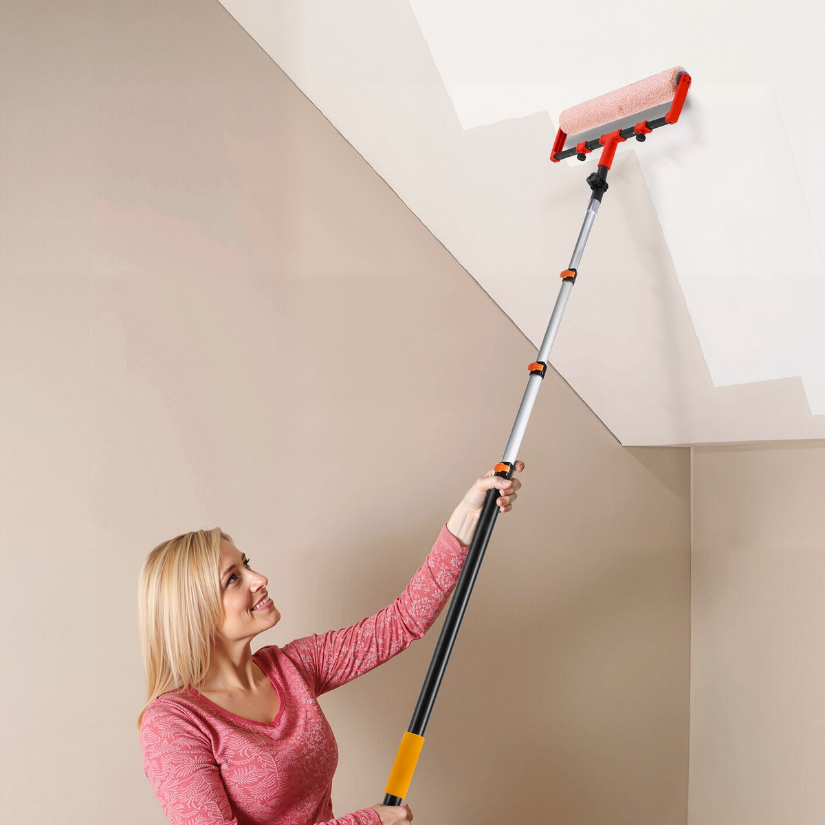 VEVOR Telescopic Extension Pole, 3.8-12 FT Multi-Purpose Extendable Pole, Sturdy Aluminum Alloy Paint Pole Extension with Flip-Lock Design, High Reach Roller Stick for Painting, Dusting and Cleaning - 512YCYZGJS00LBY7J001V0 - view 9