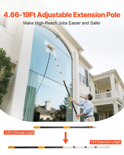 VEVOR Telescopic Extension Pole, 4.66-19 FT Multi-Purpose Extendable Pole, Sturdy Aluminum Alloy Paint Pole Extension with Flip-Lock Design, High Reach Roller Stick for Painting, Dusting and Cleaning - 520YCGTYZGJS5ACKC001V0 - view 3