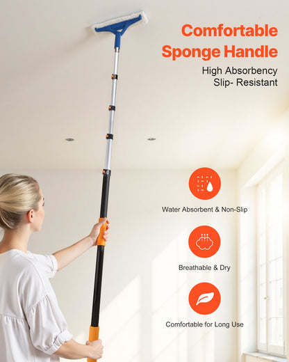 VEVOR Telescopic Extension Pole, 4.66-19 FT Multi-Purpose Extendable Pole, Sturdy Aluminum Alloy Paint Pole Extension with Flip-Lock Design, High Reach Roller Stick for Painting, Dusting and Cleaning - 520YCGTYZGJS5ACKC001V0 - view 6