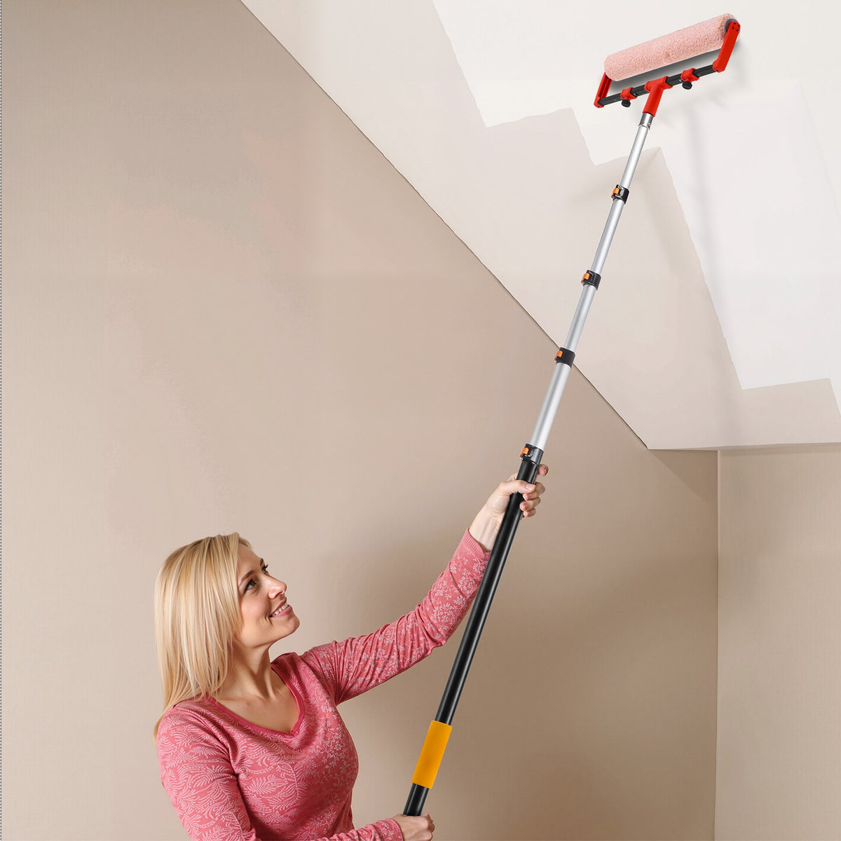 VEVOR Telescopic Extension Pole, 4.66-19 FT Multi-Purpose Extendable Pole, Sturdy Aluminum Alloy Paint Pole Extension with Flip-Lock Design, High Reach Roller Stick for Painting, Dusting and Cleaning - 520YCGTYZGJS5ACKC001V0 - view 9