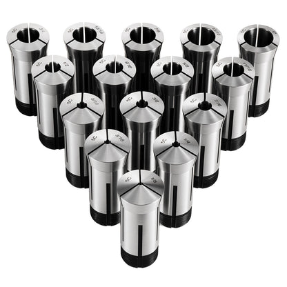 VEVOR 5C Collet Set 1/8"-1" 15 Piece Precision 5C Round Collet Chuck Set, for Milling Machine Drill Presses, 0.0008" TIR High Concentricity, Lathe Chuck Tool with Storage Case, Hardened & Ground - 5CJTTZYJT15JZSNSB001V0 - view 1