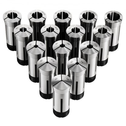 VEVOR 5C Collet Set 1/8"-1" 15 Piece Precision 5C Round Collet Chuck Set, for Milling Machine Drill Presses, 0.0008" TIR High Concentricity, Lathe Chuck Tool with Storage Case, Hardened & Ground - 5CJTTZYJT15JZSNSB001V0 - view 2