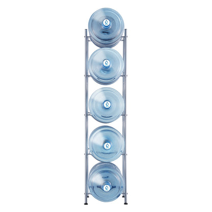 VEVOR 5 Tiers Water Jug Holder, 5 Gallon Water Bottle Holder, Single Row Water Bottle Rack for 5 Bottles, Heavy Duty Water Jug Rack for Kitchen, Office, Living Room, Silver - 5JLTZSSTSTZC0COMZV0 - view 10