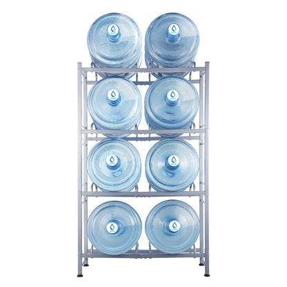 VEVOR 4 Tiers Water Jug Holder, 5 Gallon Water Bottle Holder, Double Row Water Bottle Rack for 8 Bottles, Heavy Duty Water Jug Rack for Kitchen, Office, Living Room, Silver - 5JLTZSSTSTZCDLTQOV0 - view 10