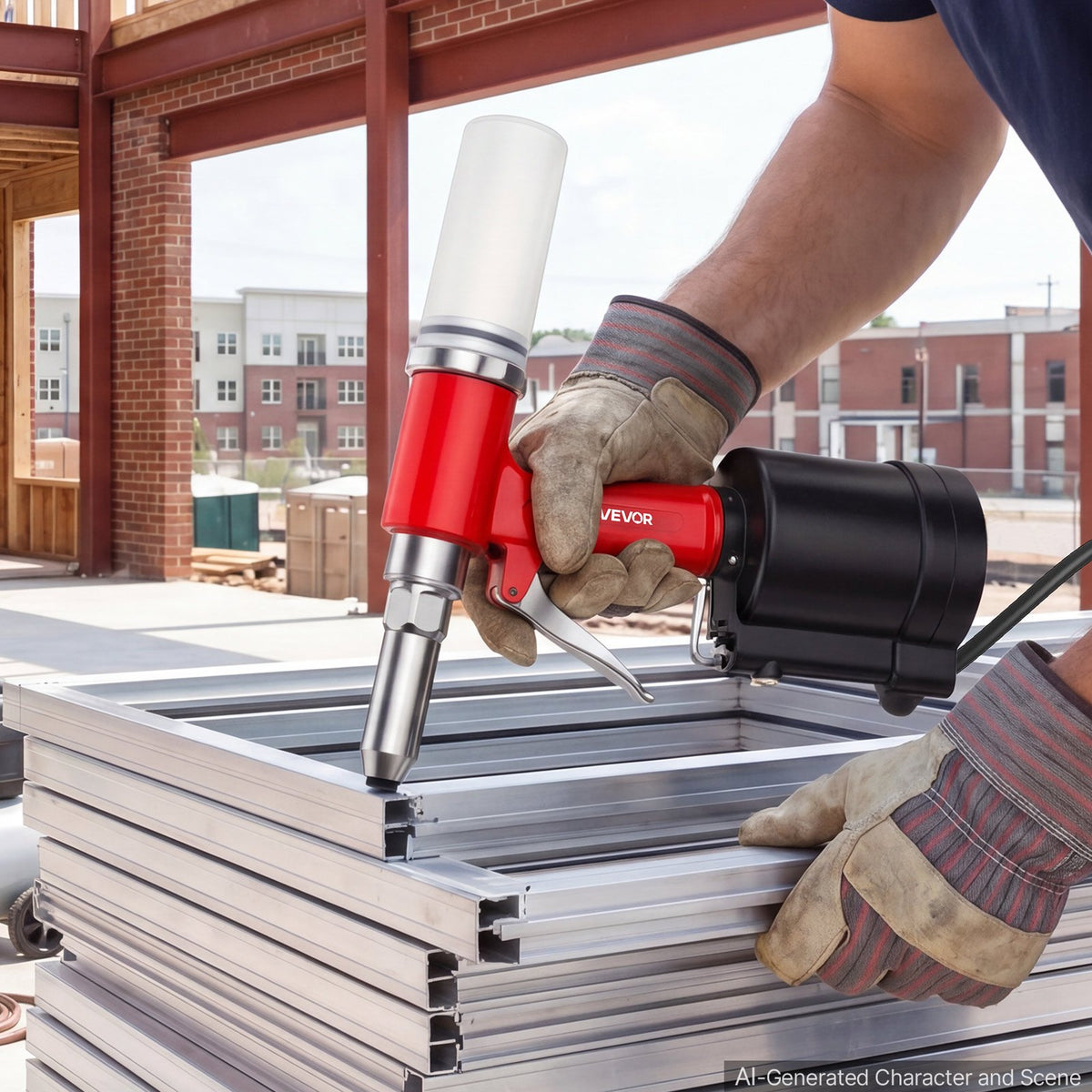 VEVOR Pneumatic Rivet Gun Kit with 3/32" 1/8" 5/32" 3/16" 1/4" Nosepieces, 3924 LBS Pulling Force, 3-Claw Secure Grip, Air Pop Riveter Tool for Automotive, Construction, Industrial Manufacturing - 5Q0KYS2G9D1PEHQUV002V0 - view 9