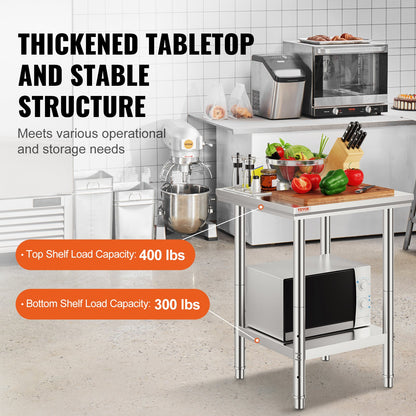 VEVOR Commercial Worktables - Select Your Configuration - 60X60X80CFGZTTZT1V0 - view 3