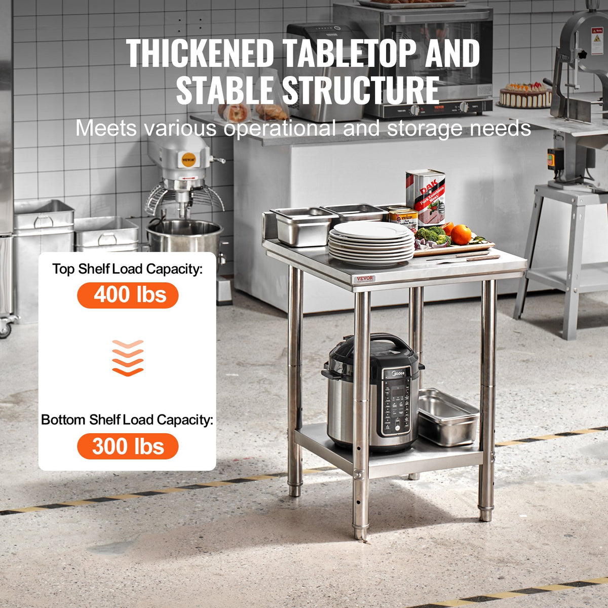 VEVOR Commercial Worktables - Select Your Configuration - 60X60X88CFGZTTZT1V0 - view 3