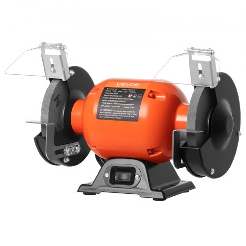 VEVOR Bench Grinder, 6-inch Single Speed Bench Grinder, 1750RPM Low-Speed Table Grinders with 250W 2A Induction Motor, 36/60-Grit Grinding Wheels & Adjustable Tool Rest for Precise Sharpening Grinding - 6INCHTSMCDS668HQS001V1 - view 2