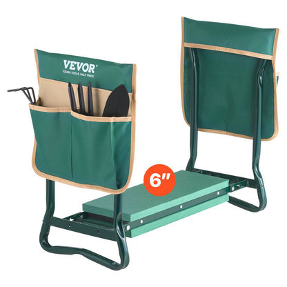 VEVOR Garden Kneeler and Seat, 6 in Wide Kneeling Pad, Heavy Duty Garden Kneeling Stool, Folding Garden Seat with 2 Tool Bags, Relieve Knee & Back Pain, Portable Garden Bench for Women Grandparents - 6YCGDJKZDK2GGCLRN001V0 - view 1