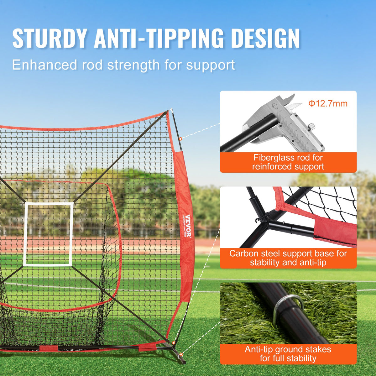 VEVOR Baseball Practice Net - Select Your Configuration - 77YCDPJXLW77KXG8YV0 - view 3