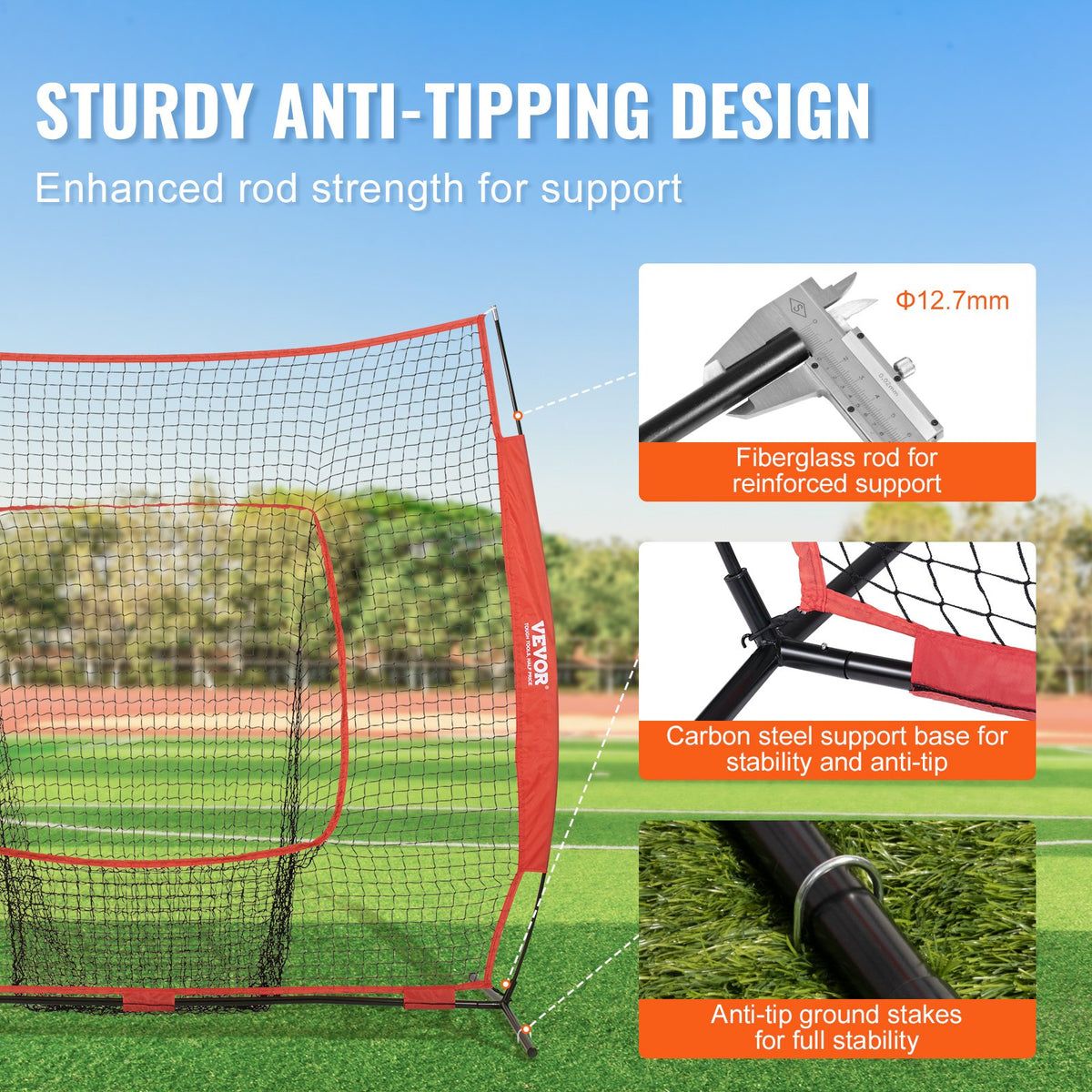 VEVOR Baseball Practice Net - Select Your Configuration - 77YCWPJXLW773F0NBV0 - view 3