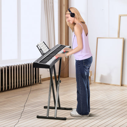 VEVOR 88 Key Digital Piano Keyboard, Semi Weighted Keys, Full Size Electric Keyboard Piano Set with Adjustable Stand Built-In Speakers Sustain Pedal Headphones, Bluetooth MIDI USB for Beginners - 88JBPZSMGQ88N6BDSV1 - view 9