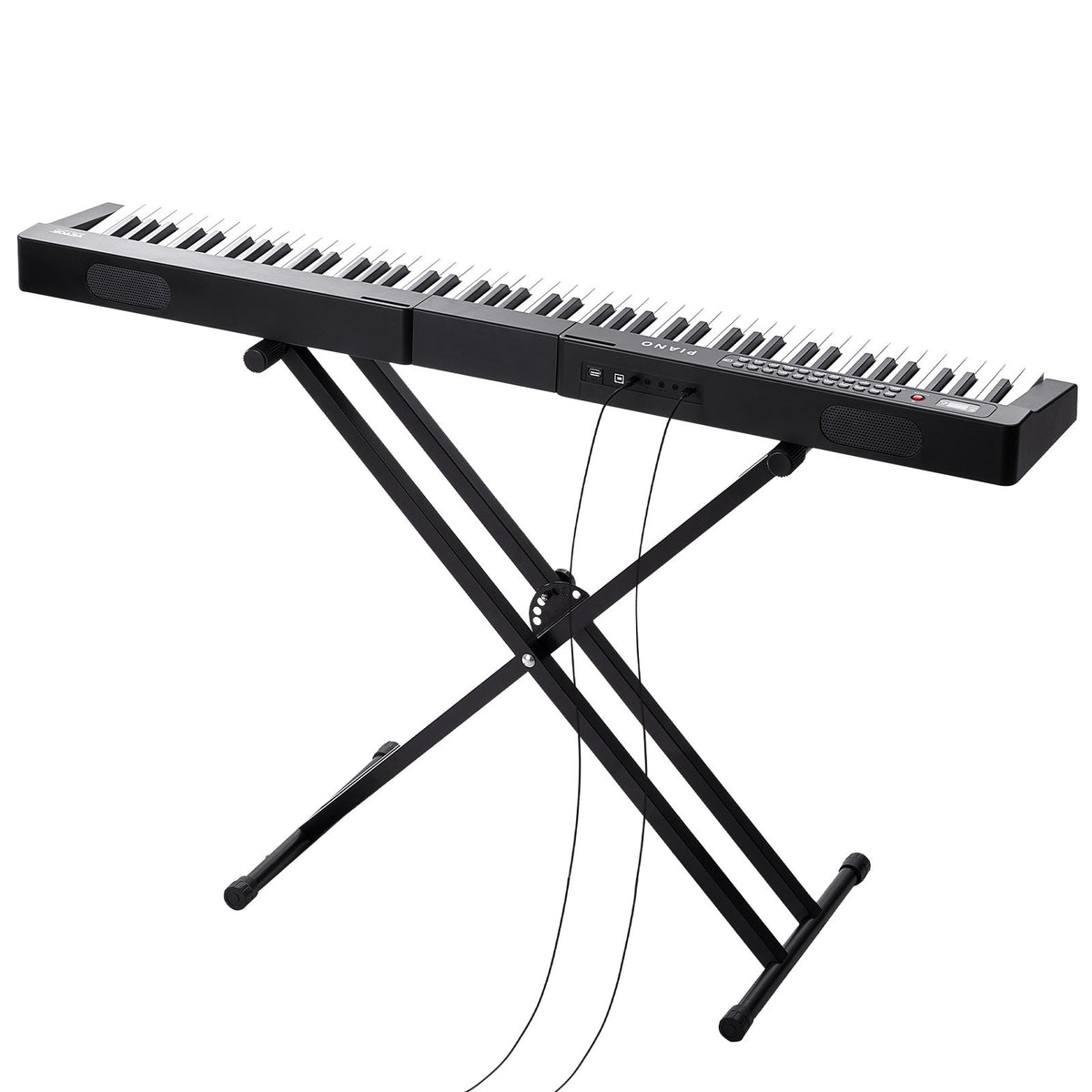 VEVOR 88 Key Digital Piano Keyboard, Semi Weighted Keys, Full Size Electric Keyboard Piano Set with Adjustable Stand Built-In Speakers Sustain Pedal Headphones, Bluetooth MIDI USB for Beginners - 88JBPZSMGQ88N6BDSV1 - view 10