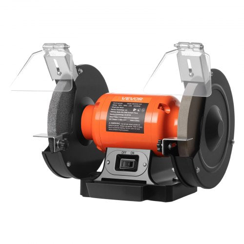 VEVOR Bench Grinder, 8-inch Single Speed Bench Grinder, 3450RPM High-Speed Table Grinders with 350W 3.0A Induction Motor, 36/60-Grit Grinding Wheel & Adjustable Eye Shield for Fast Sharpening Grinding - 8INCHTSMCDS81OL6B001V1 - view 2