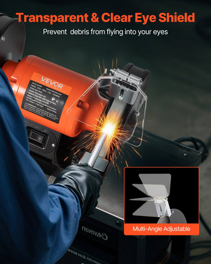 VEVOR Bench Grinder, 8-inch Single Speed Bench Grinder, 3450RPM High-Speed Table Grinders with 550W 4.5A Induction Motor, 36/60-Grit Grinding Wheel & Adjustable Eye Shield for Fast Sharpening Grinding - 8INCHTSMCDS8X5T0T001V1 - view 5