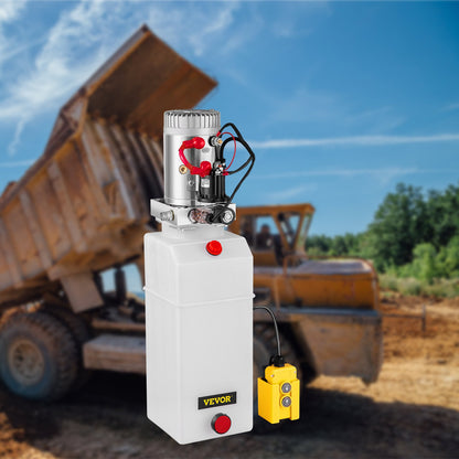 VEVOR Hydraulic Power Unit 8 Quart Hydraulic Pump Single Acting Hydraulic Pump for Dump Trailer Car Lifting 12V DC (Plastic, Single Acting Hydraulic Power Unit) - 8LCZYYBSLDZY00001V0 - view 9