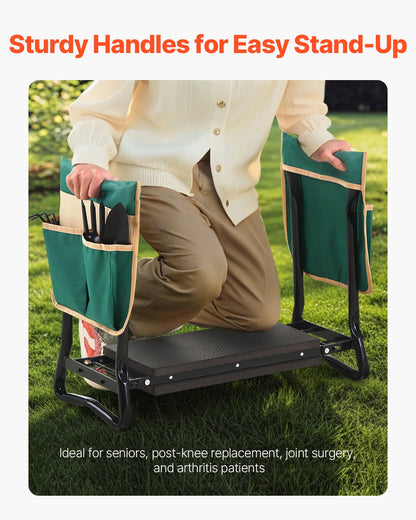 VEVOR Garden Kneeler and Seat, 8 in Wide Kneeling Pad, Heavy Duty Garden Kneeling Stool, Folding Garden Seat with 2 Tool Bags, Relieve Knee & Back Pain, Portable Garden Bench for Women Grandparents - 8YCGDJL60314HJQ2C003V0 - view 4