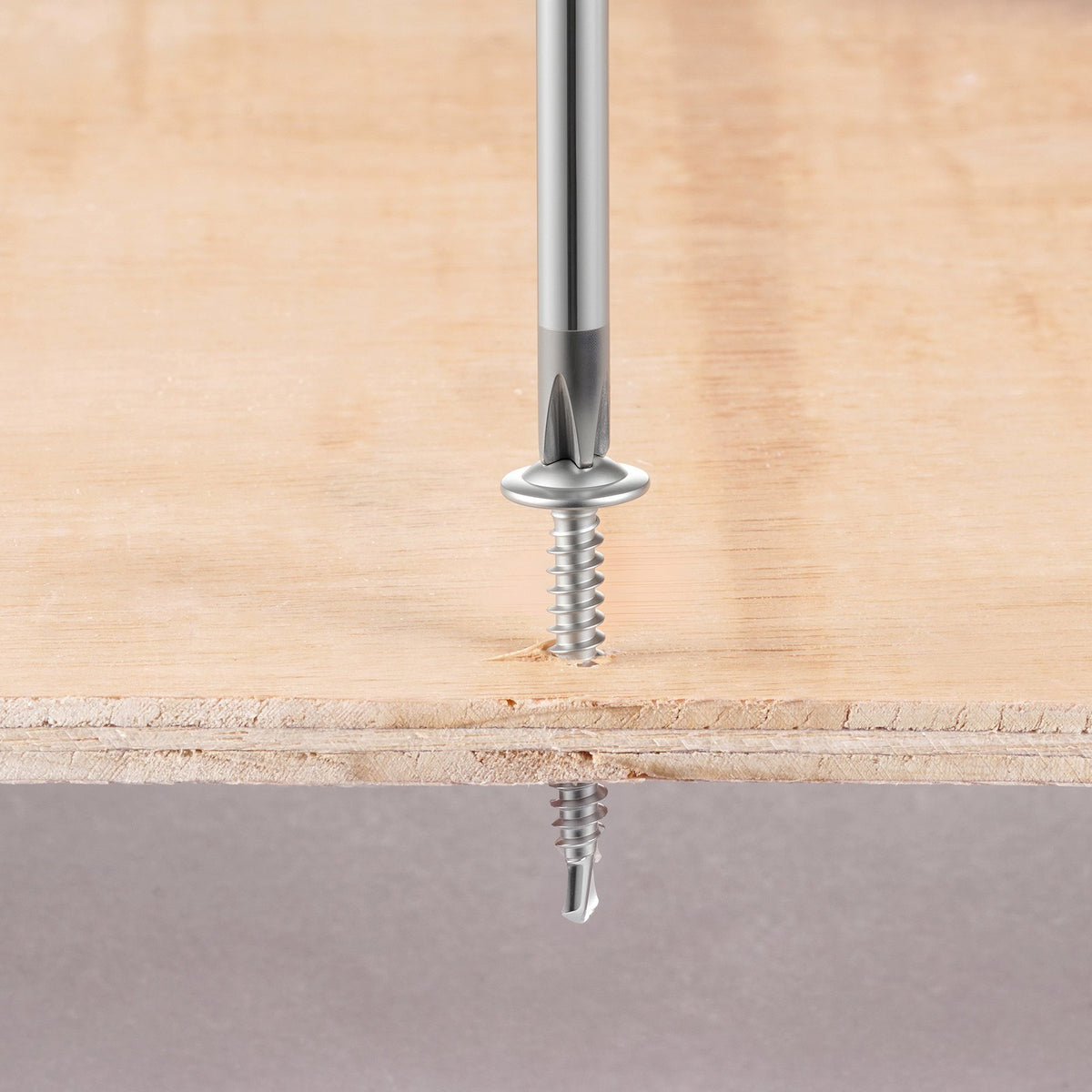 VEVOR #8 Self Drilling Wood Screws, 3/4 Inch Long 350 PCS Truss Head Wood Screws, Phillips Drive Quick Metal Self Tapping Screw, Stainless Steel and Full Thread, Screwdriver Bit Included, Silver - 8ZZLD300400GUZRER001V0 - view 9