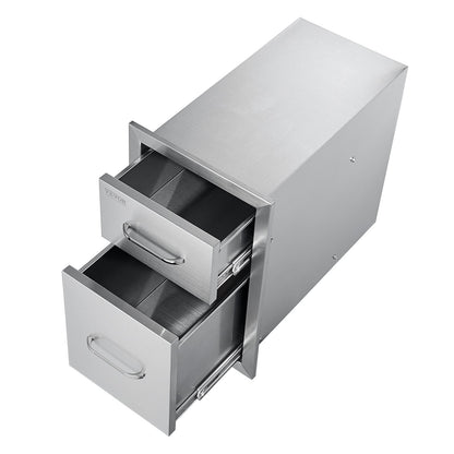 VEVOR Outdoor Kitchen Double Drawers, 13 in Wide, Stainless Steel — view 10