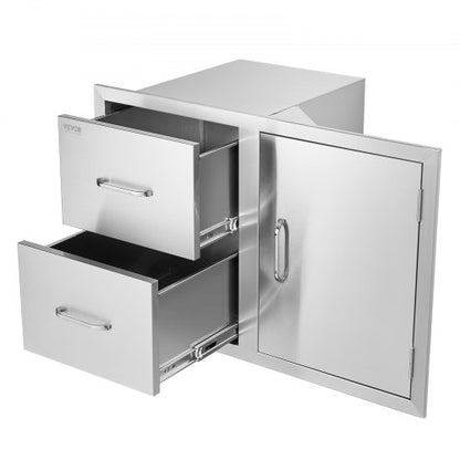 VEVOR Outdoor Kitchen Door and Double Drawer Combo, 32.5 in Wide — view 0