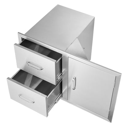 VEVOR Outdoor Kitchen Door and Double Drawer Combo, 32.5 in Wide — view 10