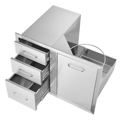 VEVOR Outdoor Kitchen Door and Triple Drawer Combo, 29.5 in Wide — view 10