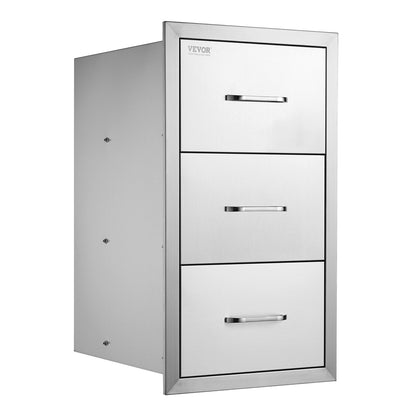 VEVOR Outdoor Kitchen Triple Drawers, 16 in Wide, Tall Storage Unit — view 9