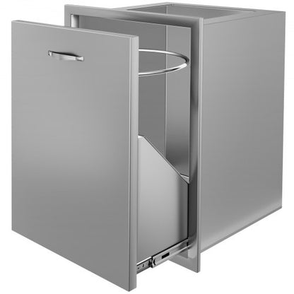 VEVOR Outdoor Kitchen Pull-Out Trash Drawer, 19.7 in Wide, Stainless Steel — view 0