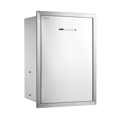VEVOR Outdoor Kitchen Pull-Out Trash Drawer, 19.7 in Wide, Stainless Steel — view 9