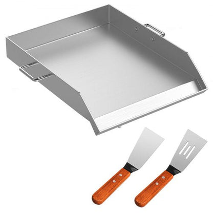 VEVOR Flat Top Griddle Plate, 18 x 16 in, with Handles and Two Spatulas — view 0