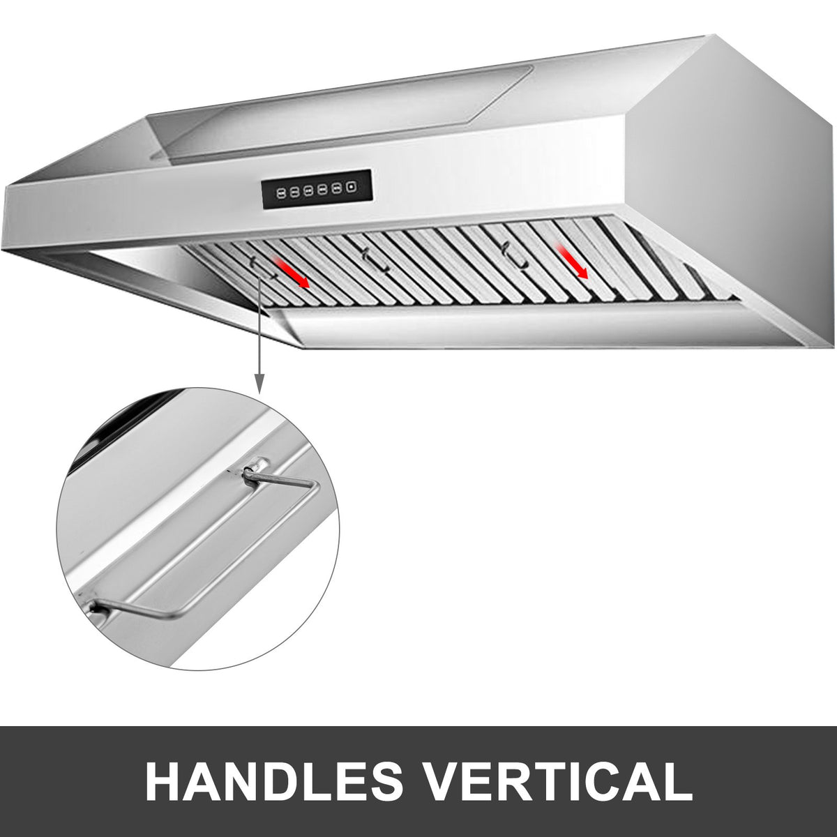 Example hood installation; hood not included