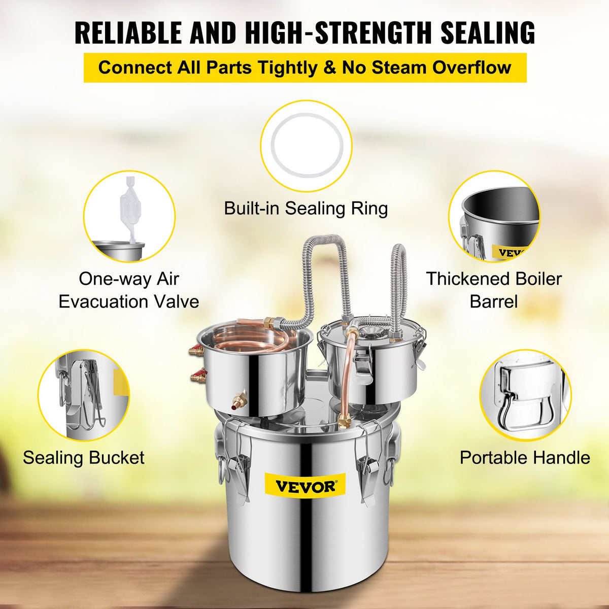 VEVOR Distillation Kits - view 7; bottles and beverages not included