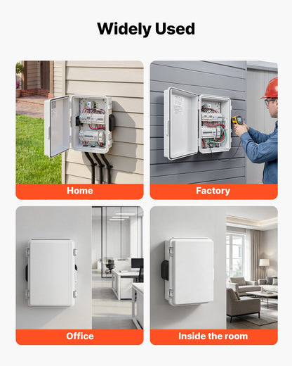 VEVOR Outdoor Electrical Box, ABS, Waterproof Electrical Junction Box with Thermostat and Fan, Mounting Plate, Cable Grommets, Ventilated Plastic Enclosure, 14.2 x 10.8 x 5.9 in, IP65 for Indoor/Outdoor - ABSDQXABS157BSV98001V7 - view 7