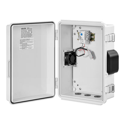 VEVOR Outdoor Electrical Box, ABS, Waterproof Electrical Junction Box with Thermostat and Fan, Mounting Plate, Cable Grommets, Ventilated Plastic Enclosure, 14.2 x 10.8 x 5.9 in, IP65 for Indoor/Outdoor - ABSDQXABS157BSV98001V7 - view 10