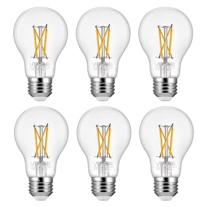 VEVOR 6 Pack Edison Bulbs LED, A19 Vintage Edison Light Bulbs, 4.5W Dimmable 450 Lumens, 2700K Warm White, E26 Base LED Filament Bulb, Antique Glass Style for Home, Bedroom, Office, Farmhouse,CRI80+ - ADSDP6GA1900P0T50001V6 - view 1