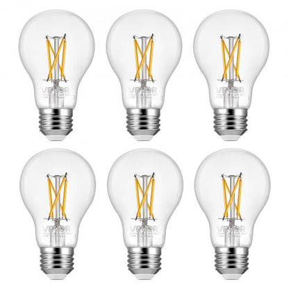 VEVOR 6 Pack Edison Bulbs LED, A19 Vintage Edison Light Bulbs, 4.5W Dimmable 450 Lumens, 2700K Warm White, E26 Base LED Filament Bulb, Antique Glass Style for Home, Bedroom, Office, Farmhouse,CRI80+ - ADSDP6GA1900P0T50001V6 - view 2