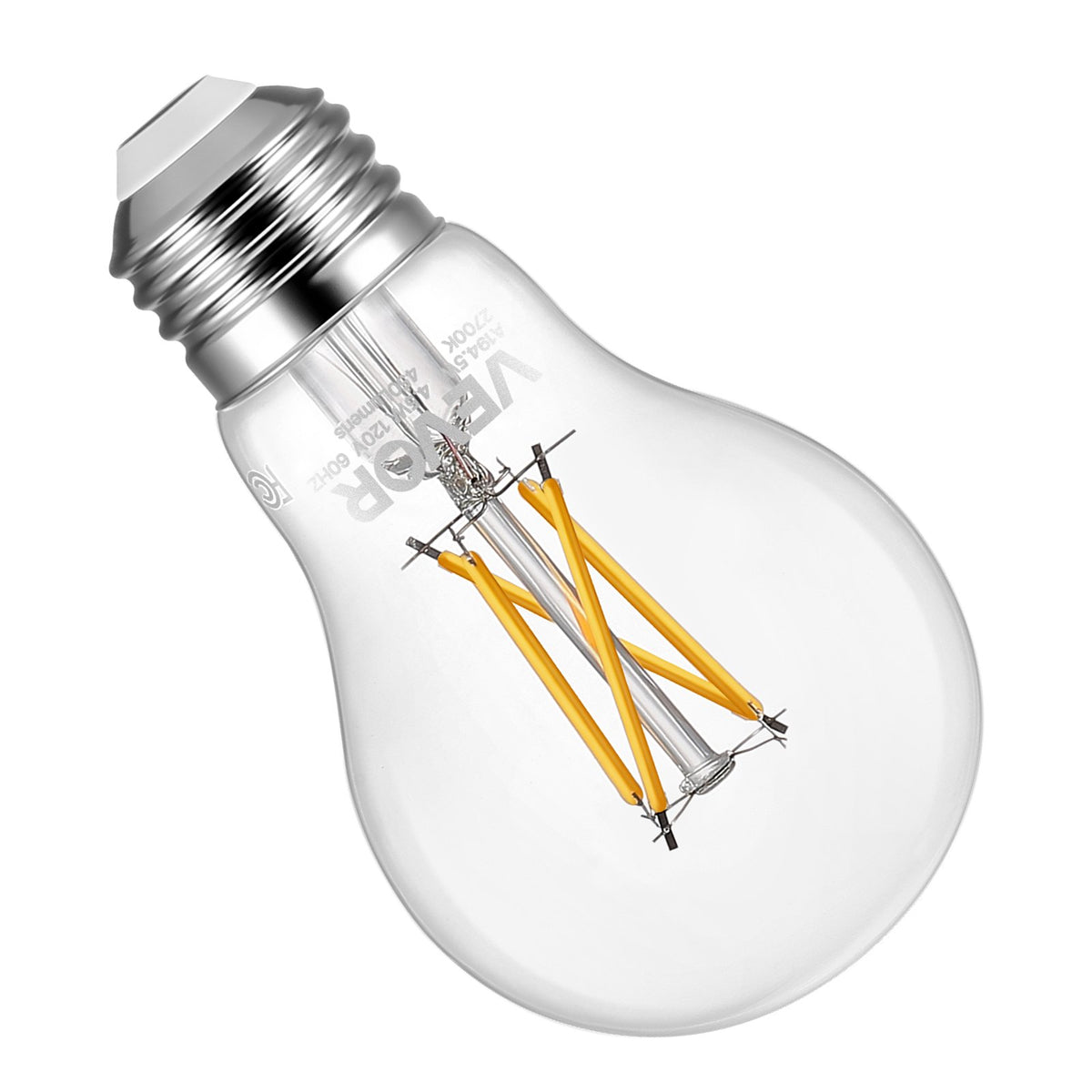 VEVOR 6 Pack Edison Bulbs LED, A19 Vintage Edison Light Bulbs, 4.5W Dimmable 450 Lumens, 2700K Warm White, E26 Base LED Filament Bulb, Antique Glass Style for Home, Bedroom, Office, Farmhouse,CRI80+ - ADSDP6GA1900P0T50001V6 - view 10
