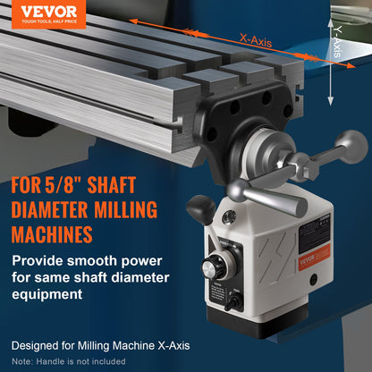 VEVOR X-Axis Power Feed for Milling Machine, 450 in-lb Torque, 0-200RPM Adjustable Rotate Speed 120V Power Table Feed Mill Feeder, for Bridgeport Some Knee Type Mills with a 5/8" End Shaft Diameter - AL-310SXCZDQ00000V1 - view 3