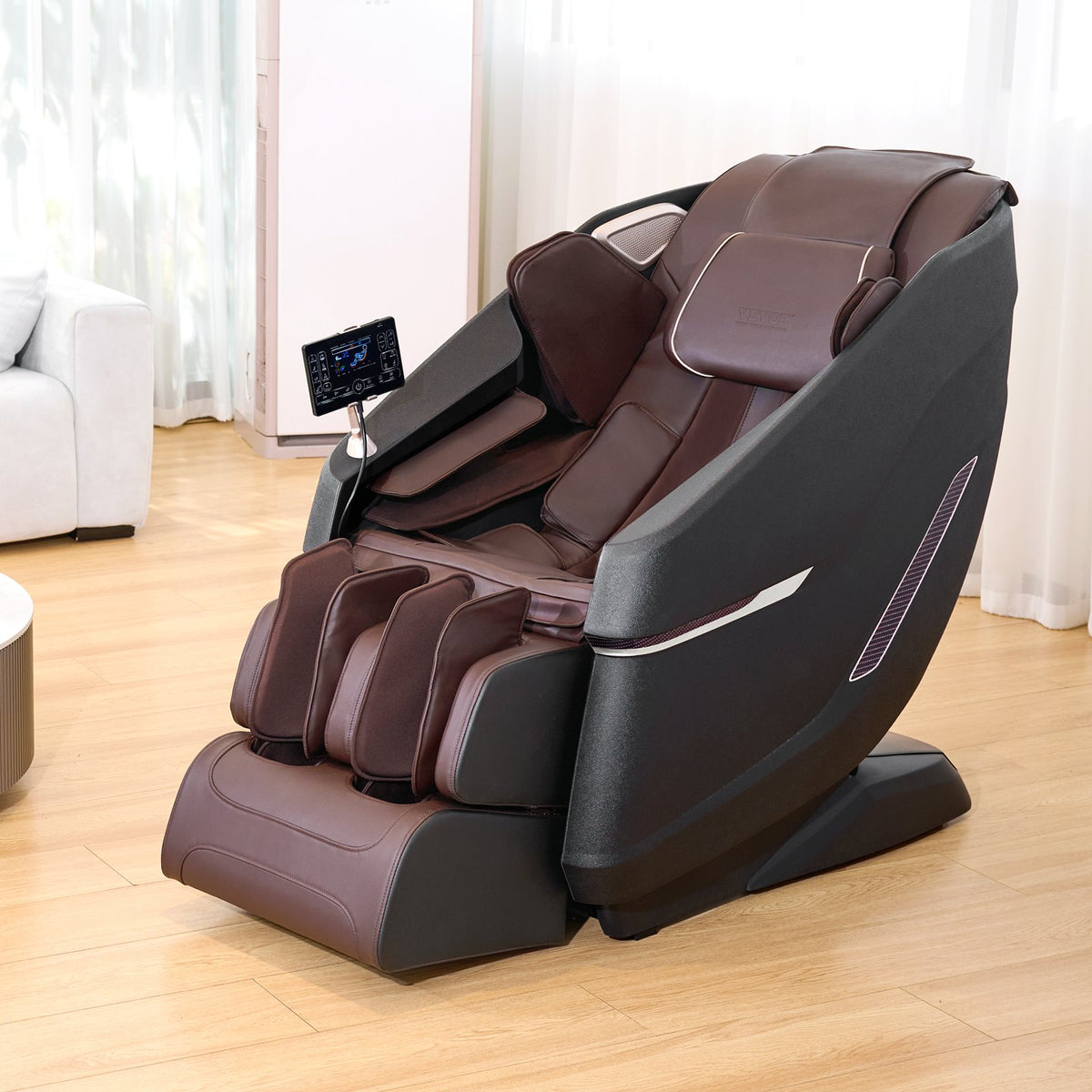VEVOR Massage Chair with Flexible SL-Track, Full Body Zero Gravity Recliner, 10-18 Auto Modes, 3D Shiatsu, Heating, Bluetooth Speaker, Airbag, Foot Roller, and Touch Screen - AMYBBSCKPSLD1GB7XV1 - view 9