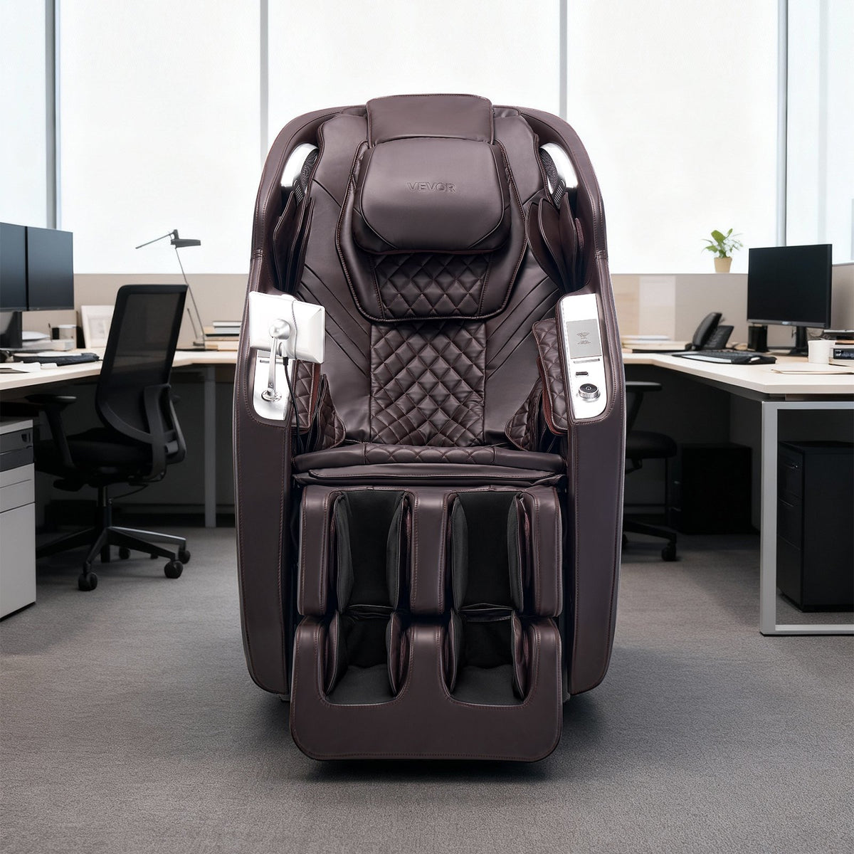 VEVOR Massage Chair,  4D Full Body Zero Gravity Recliner with SL Track, Yoga Stretch, AI Voice Control, Heat, Foot Roller, Retractable Pedal, 36 Airbags, LCD, Armrest Controls, Rolling Base - AMYLCDPFSAJAH6RAK001V1 - view 9