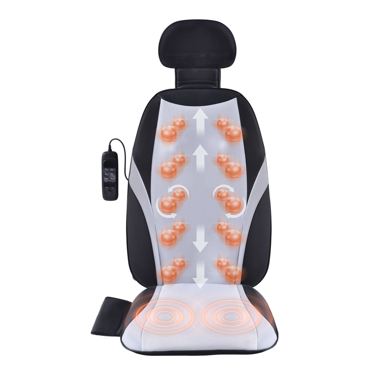 VEVOR Shiatsu Back Massager with Heat, Massage Seat Cushion with 2-Group Back Shiatsu Rollers and 2 Seat Vibration Motors, Fatigue Relief Seat Massage Chair Pad with 5 Vibration Modes for Home Office - AMZD220000004WEZZV5 - view 1