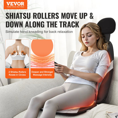 VEVOR Shiatsu Back Massager with Heat, Massage Seat Cushion with 2-Group Back Shiatsu Rollers and 2 Seat Vibration Motors, Fatigue Relief Seat Massage Chair Pad with 5 Vibration Modes for Home Office - AMZD220000004WEZZV5 - view 3