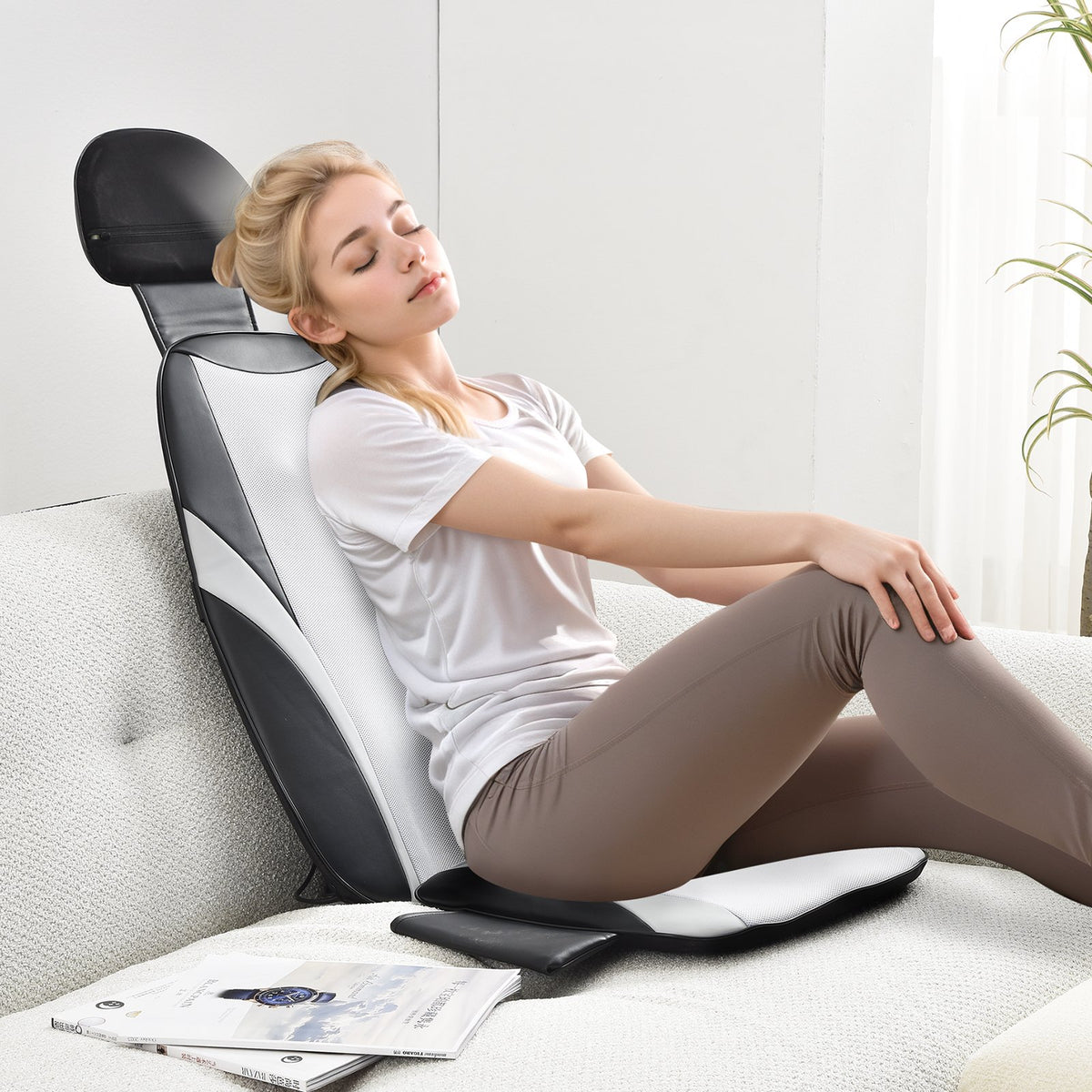 VEVOR Shiatsu Back Massager with Heat, Massage Seat Cushion with 2-Group Back Shiatsu Rollers and 2 Seat Vibration Motors, Fatigue Relief Seat Massage Chair Pad with 5 Vibration Modes for Home Office - AMZD220000004WEZZV5 - view 9
