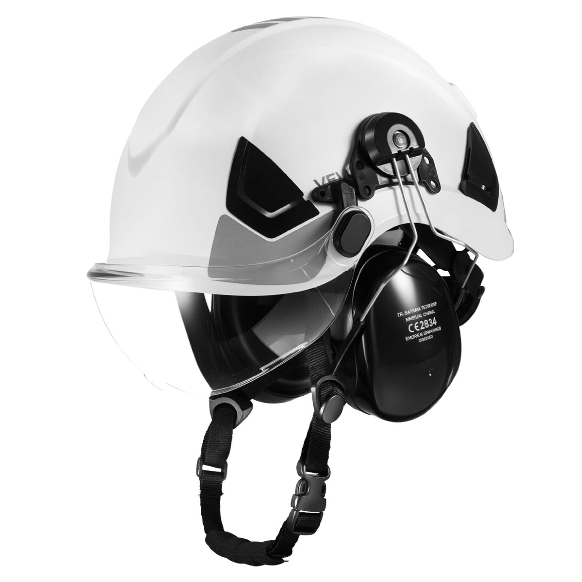 VEVOR Industrial Safety Helmet, ANSI/ISEA Z89.1 Approved ABS Hard Hat with Visor & Earmuffs, 6-Point Ratchet Suspension, Adjustable Vented Hardhat for Men & Women, for Outdoor Construction Workwear - AQMANSITYPE1L9NAX001V0 - view 1