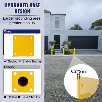 VEVOR Safety Bollard, 36 Inch Height Bollard Post, 4.5 Inch Diameter Steel Pipe Safety Bollard Post, Yellow Steel Bollard, Steel Safety Bollard with 8 Anchor Bolts, Perfect for Traffic-Sensitive Area - AQZYCHS364.527PAFV0 - view 7